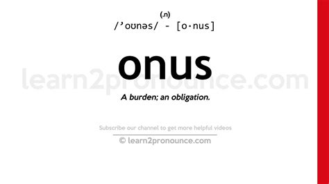 ONUS Definition & Meaning .